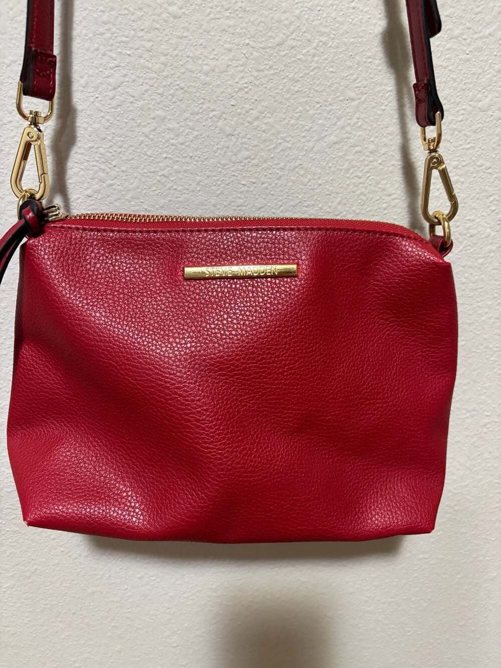 Red Leather Crossbody Bag Steve Madden